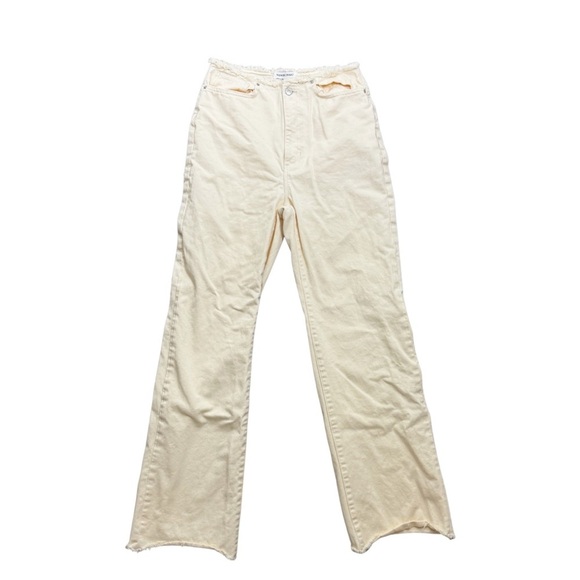 WeWoreWhat Frayed Straight Jean "Classic White" Cream Butter Yellow Size 29 - Picture 2 of 6